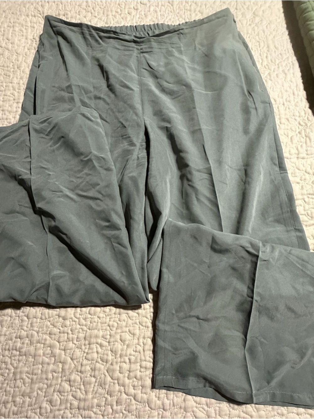 J. Jill pull-on wide-leg pants in a muted sage green size large tall